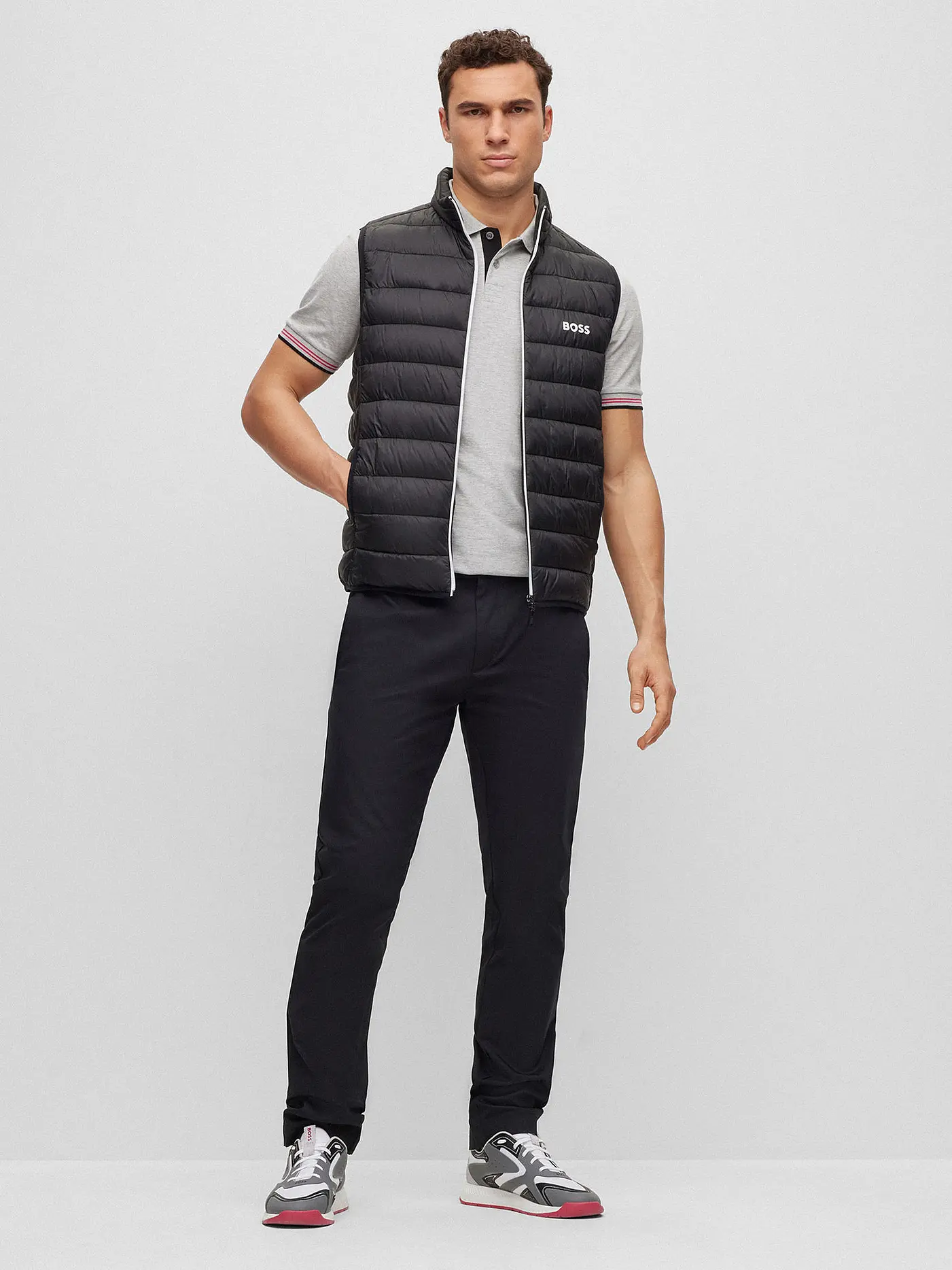 BOSS | Poloshirt Slim Fit Paul Curved | grau